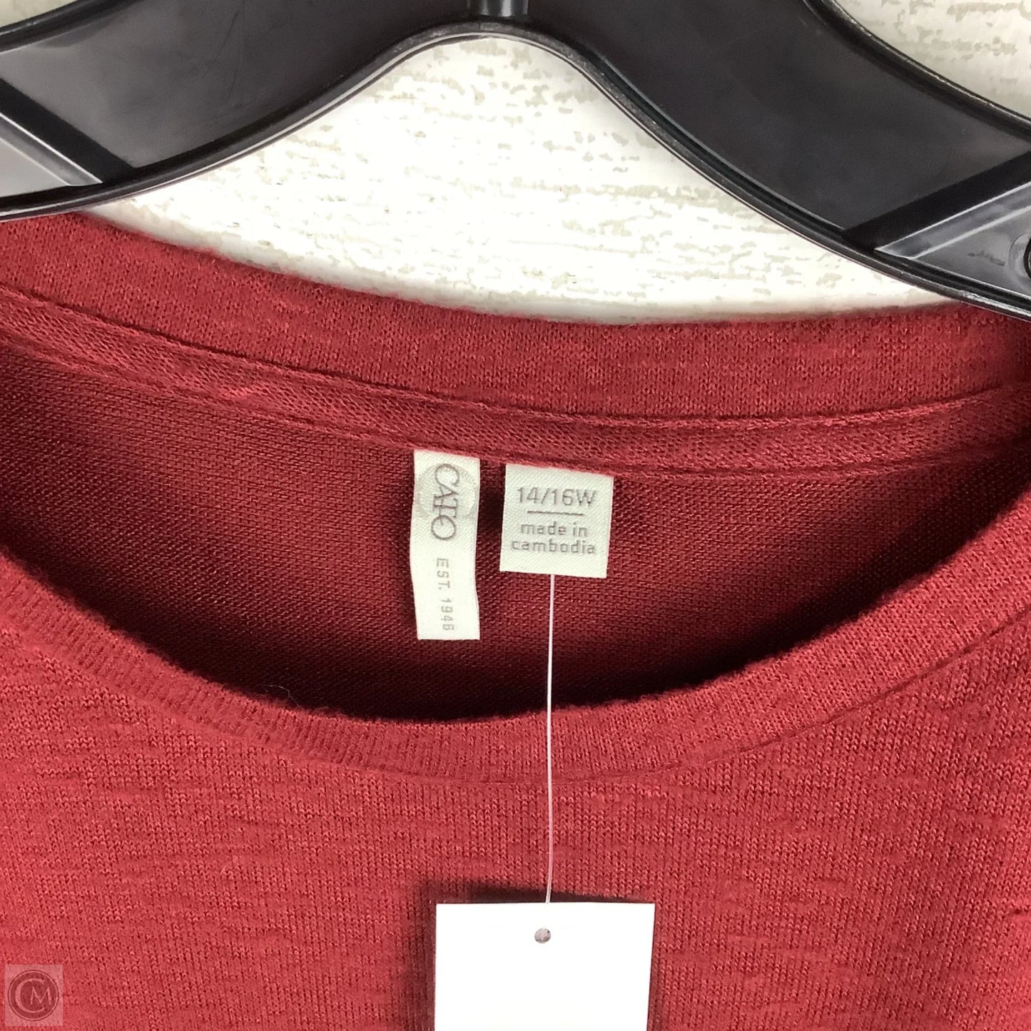 Top Long Sleeve By Cato In Red, Size: Xl (14/16)