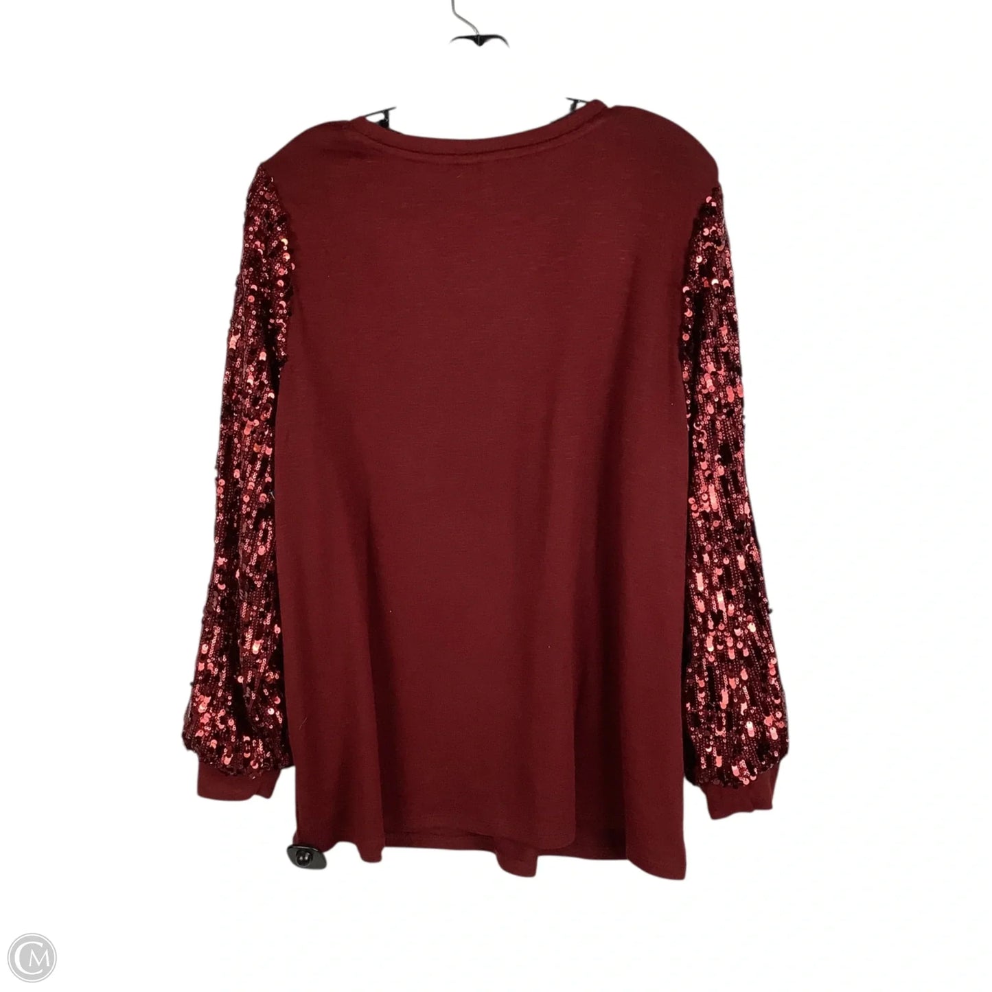 Top Long Sleeve By Cato In Red, Size: Xl (14/16)