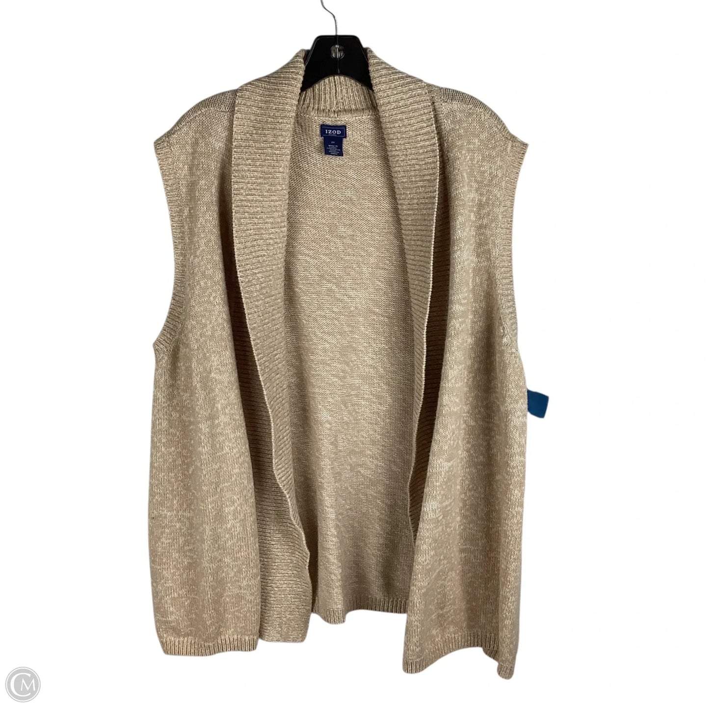 Vest Sweater By Izod In Tan, Size: 2x
