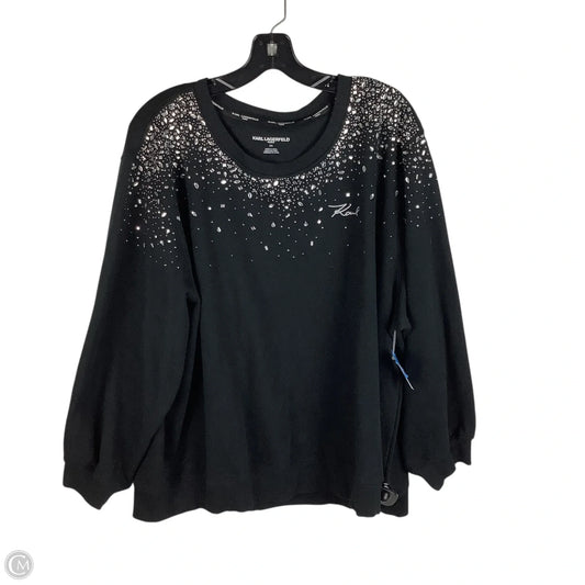 Sweatshirt Designer By Karl Lagerfeld In Black, Size: 2x