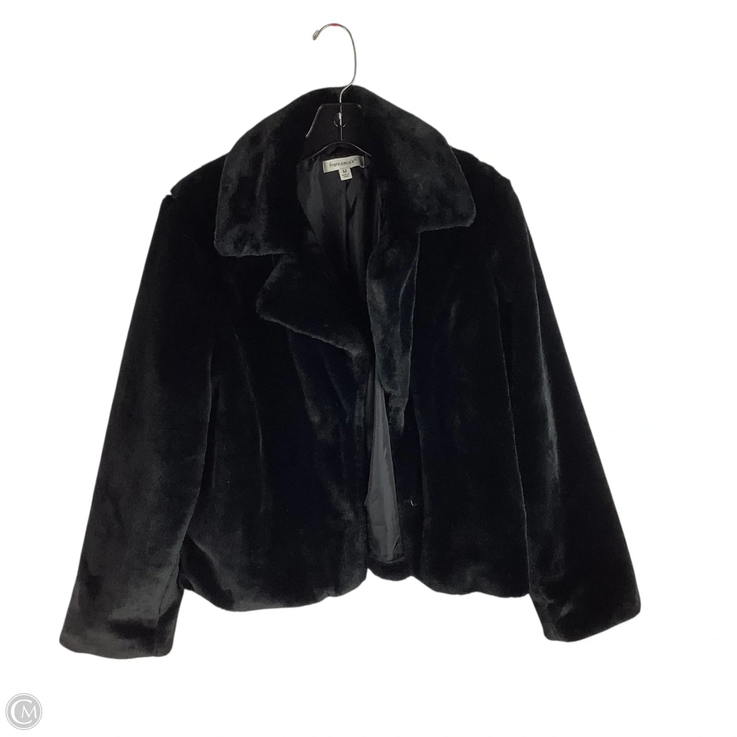 Jacket Faux Fur & Sherpa By Francesca's In Black, Size: M