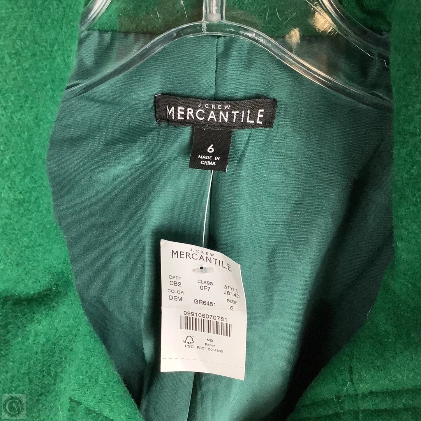 Coat Other By J. Crew In Green, Size: 6