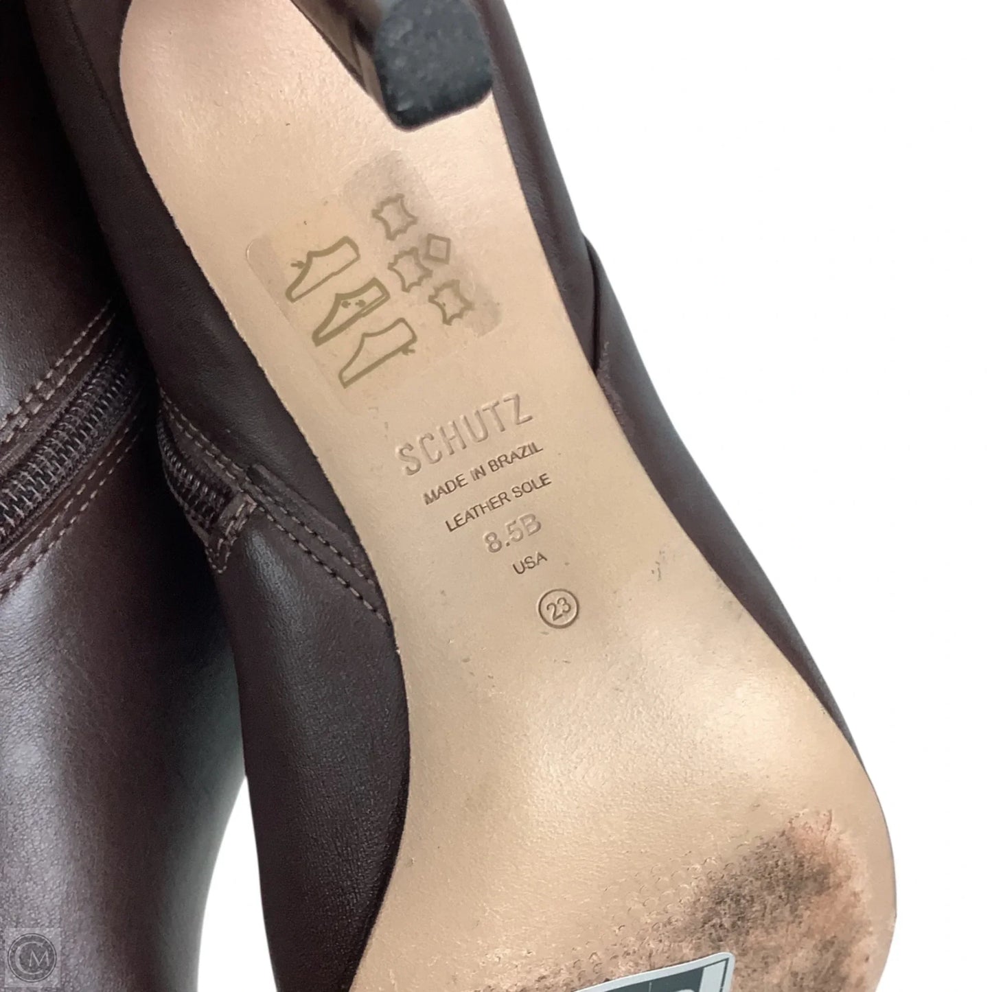 Boots Knee Heels By Schutz In Brown, Size: 8.5