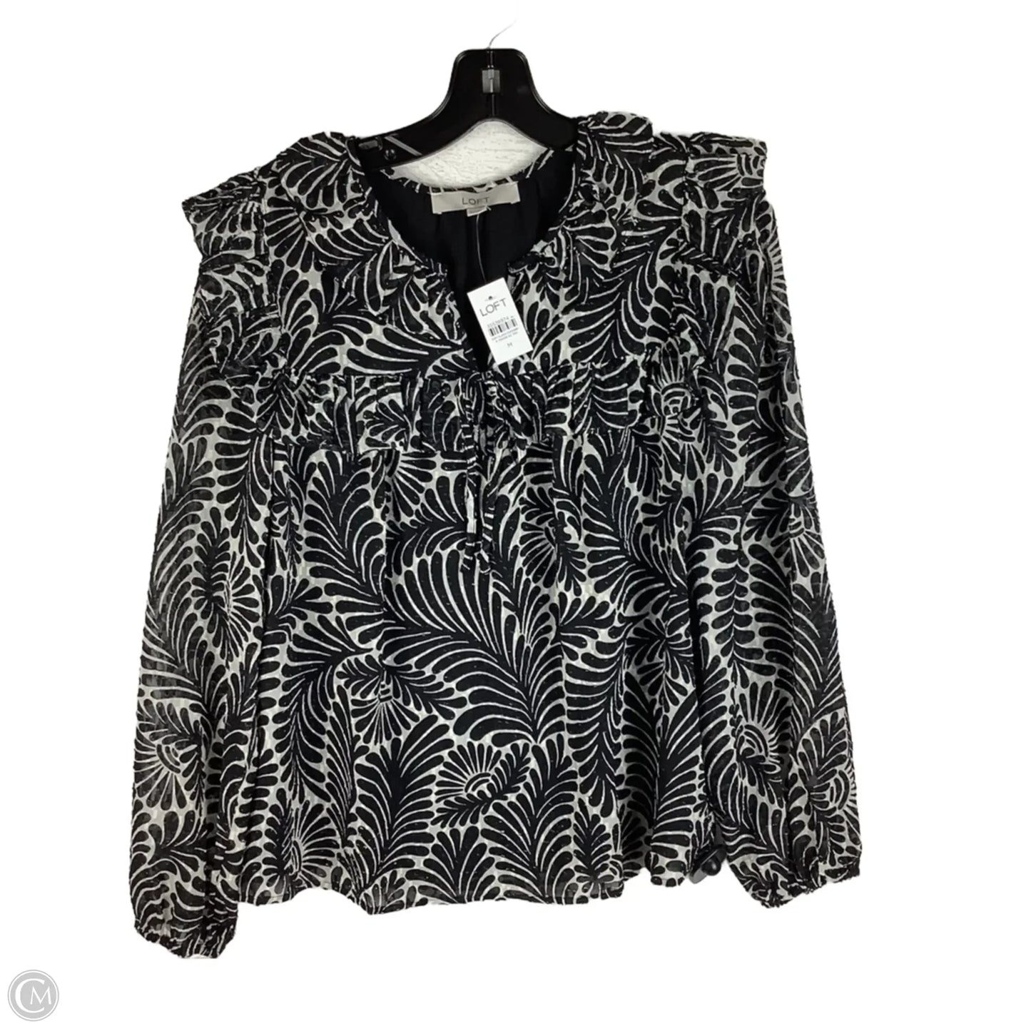 Top Long Sleeve By Loft In Black, Size: M