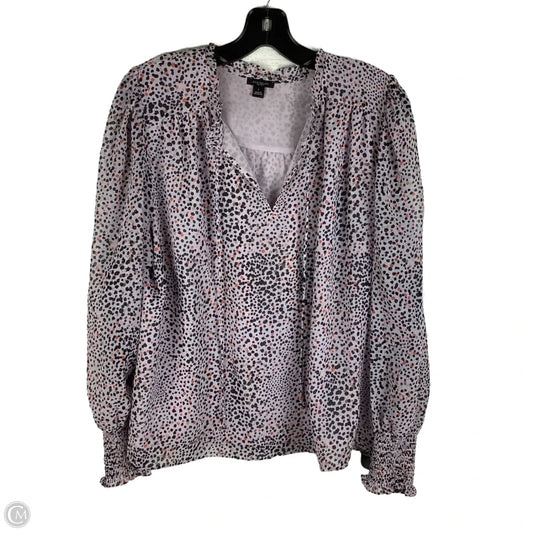 Top Long Sleeve By Ann Taylor In Purple, Size: L