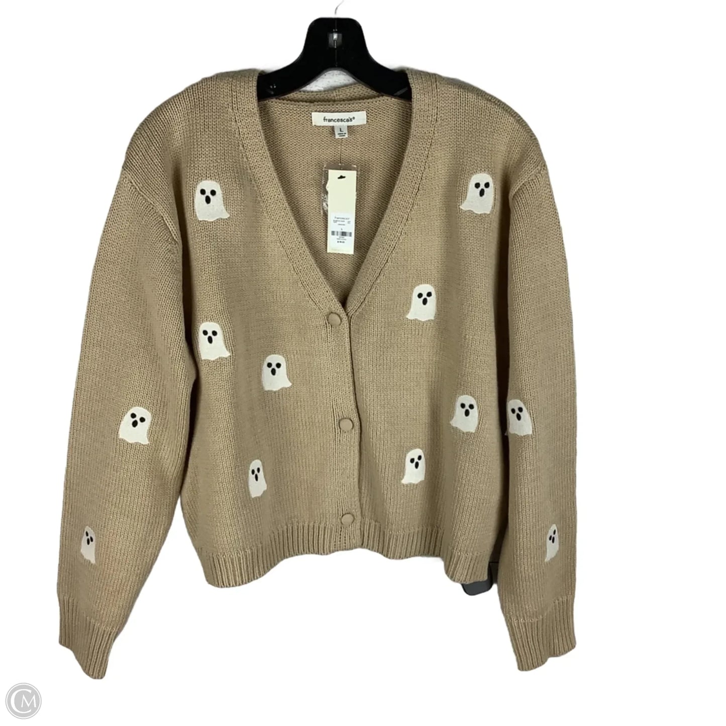 Sweater Cardigan By Francesca's In Brown, Size: L