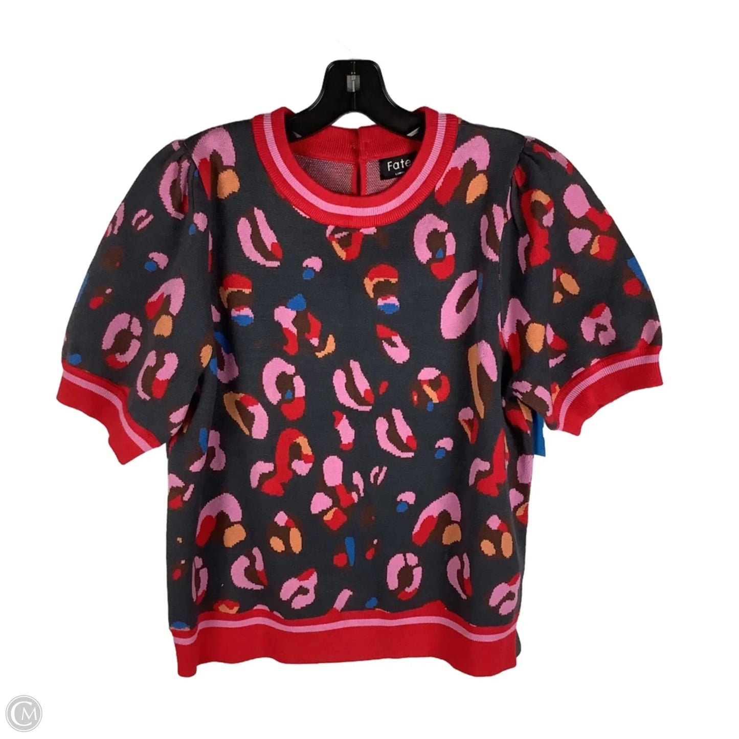 Sweater By Fate In Grey & Pink, Size: L