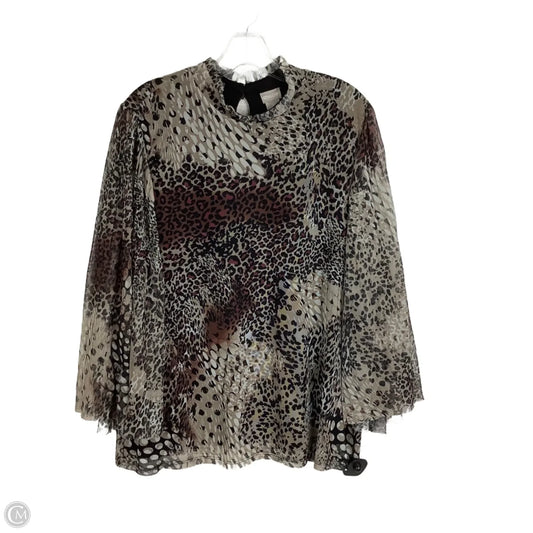 Top Long Sleeve By Chicos In Animal Print, Size: Xl