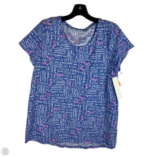 Top Short Sleeve Designer By Lilly Pulitzer In Blue, Size: L