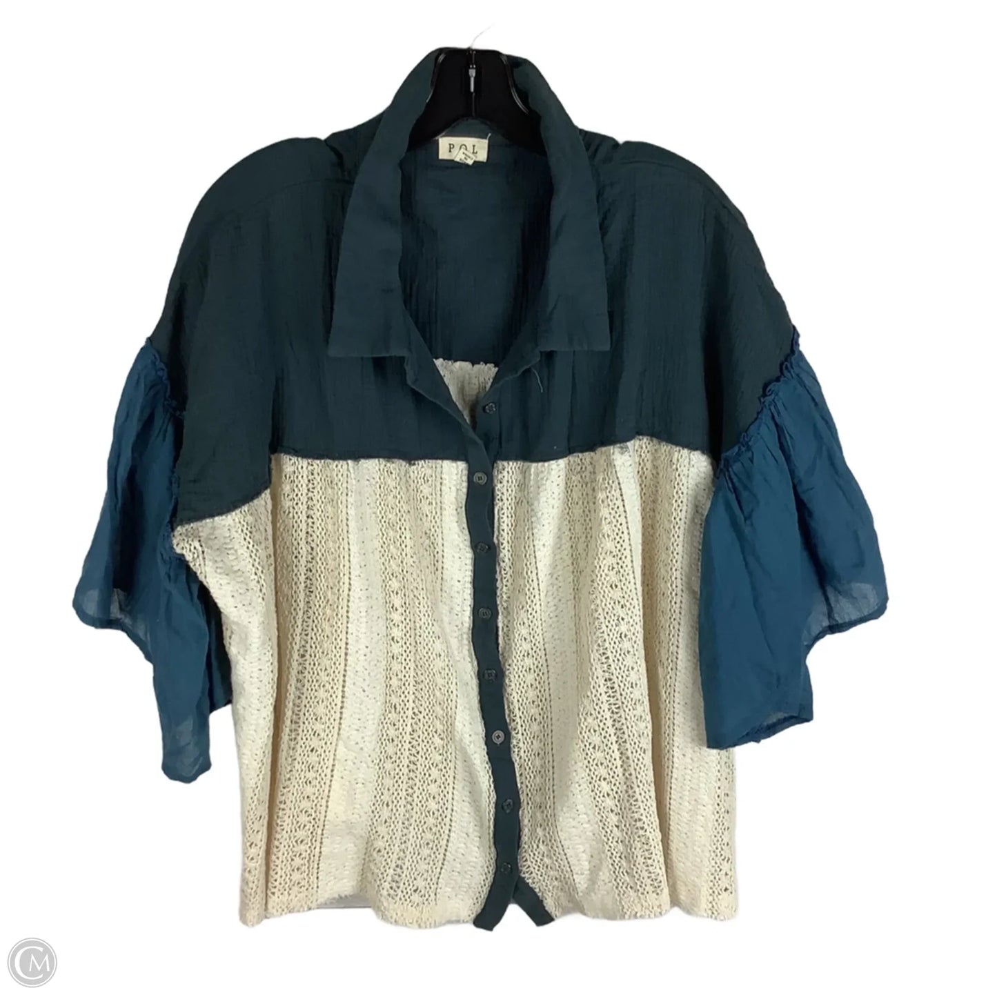 Top Long Sleeve By Pol In Blue, Size: M