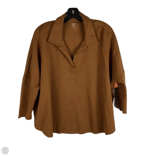 Top Long Sleeve By Crown And Ivy In Brown, Size: Xl