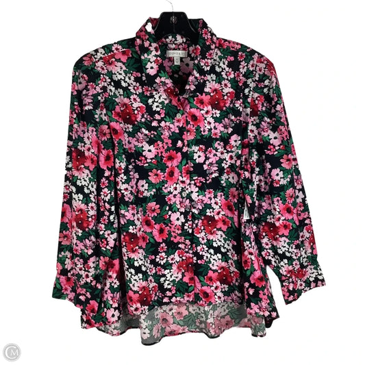 Top Long Sleeve By Crown And Ivy In Floral Print, Size: Xl