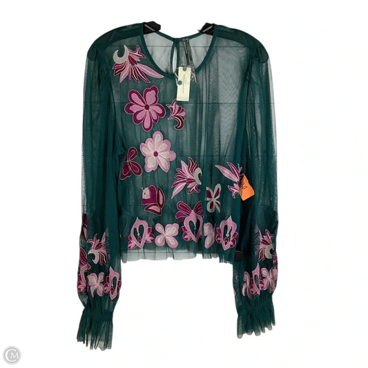 Top Long Sleeve By Anthropologie In Green, Size: Xl