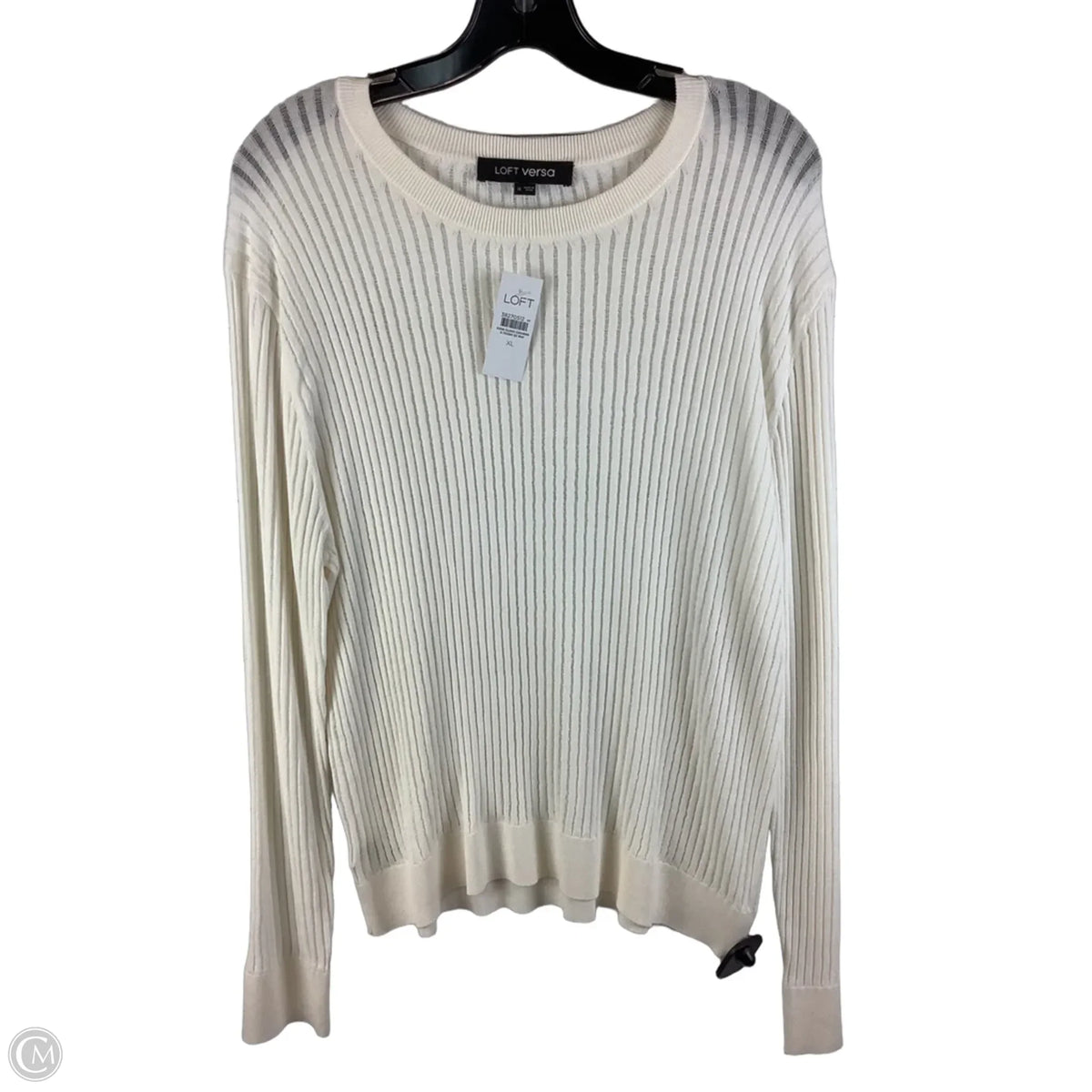 Top Long Sleeve By Loft In White, Size: Xl