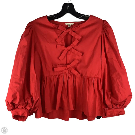 Top Long Sleeve By Jodifl In Red, Size: S