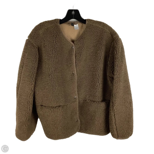 Jacket Faux Fur & Sherpa By Divided In Brown, Size: M