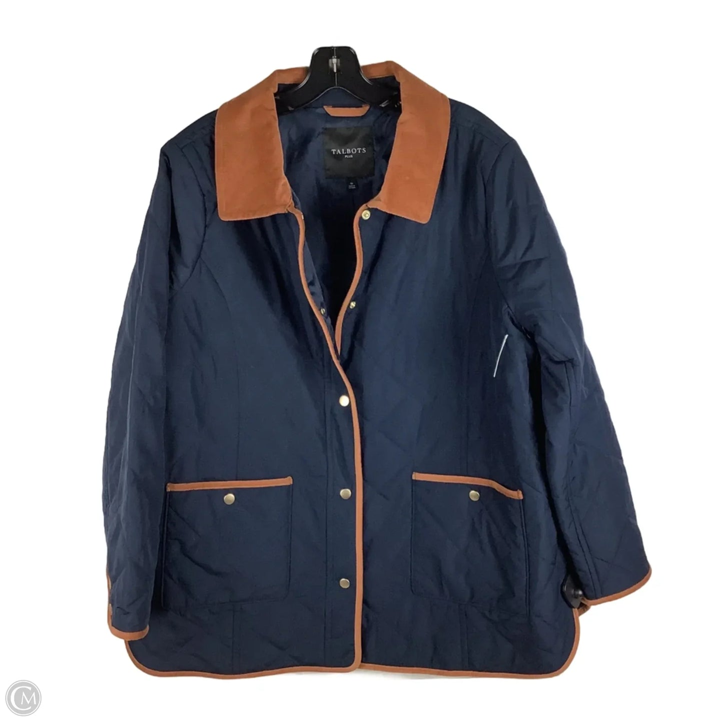 Jacket Puffer & Quilted By Talbots In Navy, Size: 1x