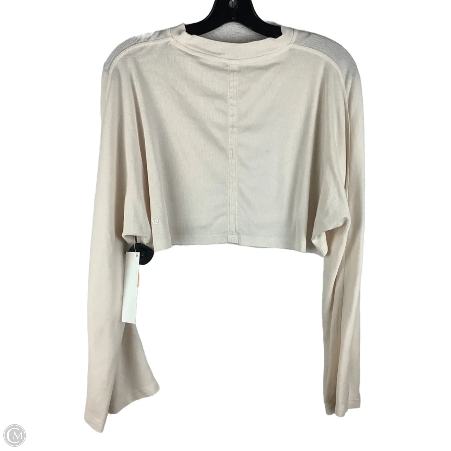 Athletic Top Long Sleeve Collar By Lululemon In Cream, est.6