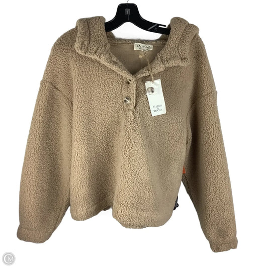 Jacket Faux Fur & Sherpa By New In In Brown, Size: S