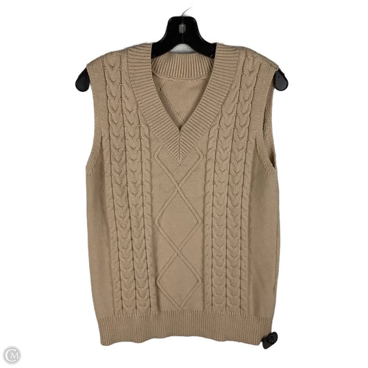 Vest Sweater By Clothes Mentor In Cream, Size: S