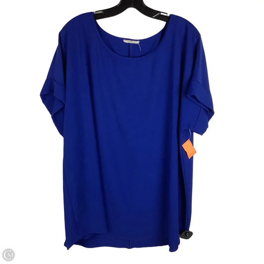 Top Short Sleeve By Entro In Navy, Size: 1x