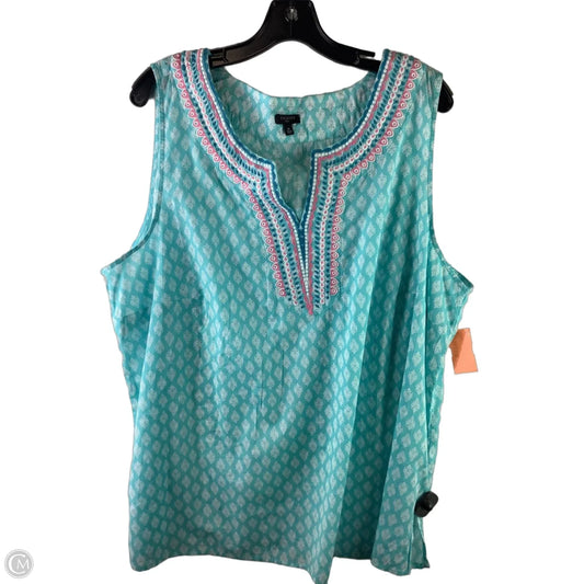 Top Sleeveless By Talbots In Blue, Size: 2x