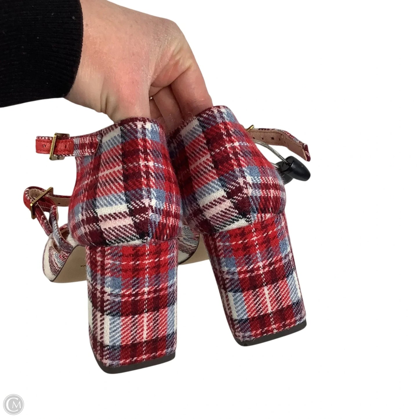 Shoes Heels Block By J. Crew In Plaid Pattern, Size: 8