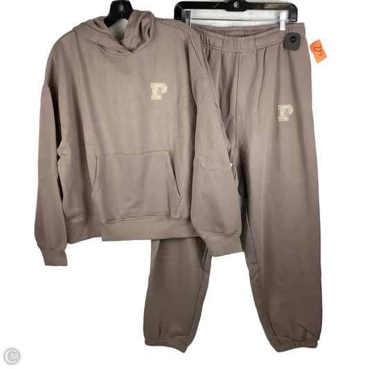 Pants Set 2pc By Pink In Brown, Size: L