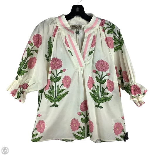 Top Short Sleeve By Cmc In Floral Print, Size: S