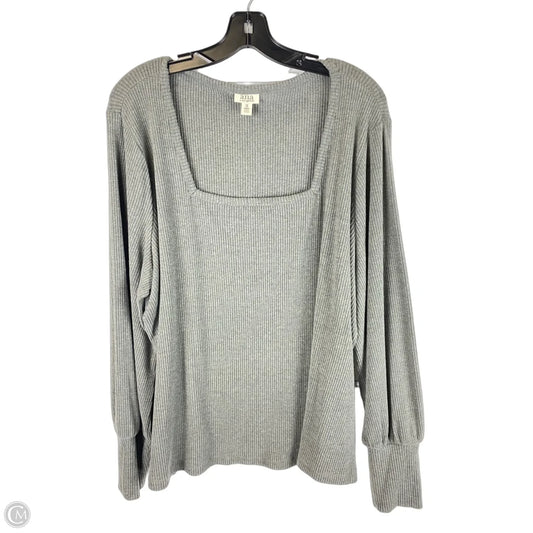 Top Long Sleeve By Ana In Grey, Size: 3x