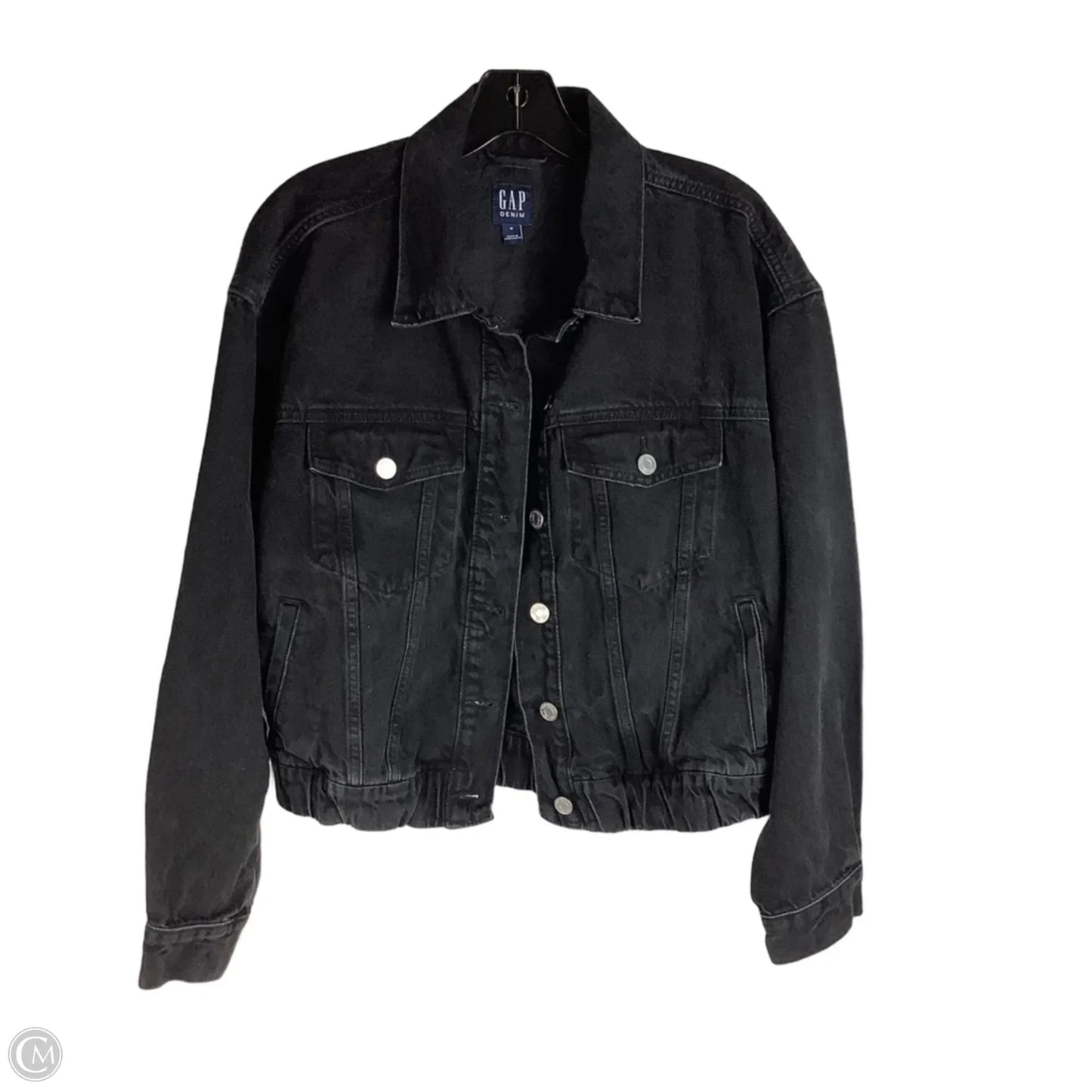 Jacket Denim By Gap In Black Denim, Size: M