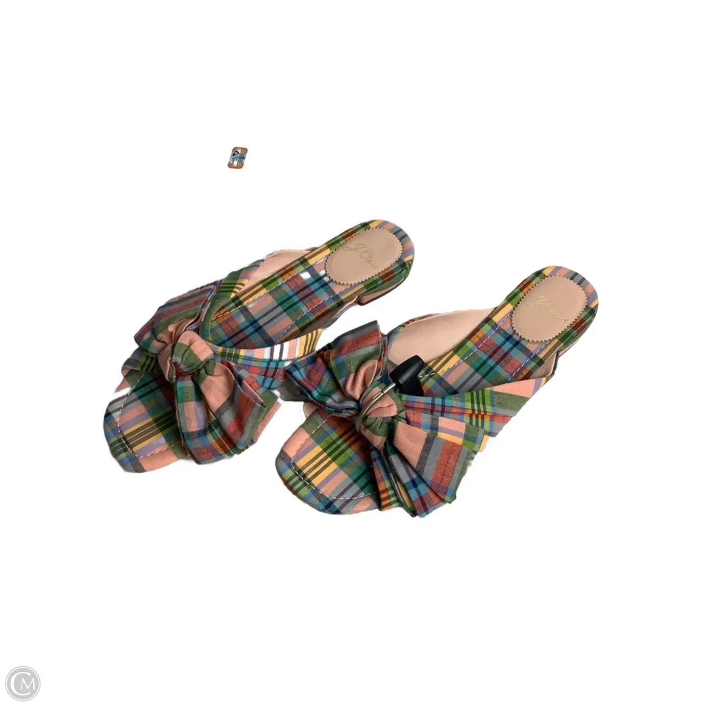 Sandals Flats By J. Crew In Plaid Pattern, Size: 7.5