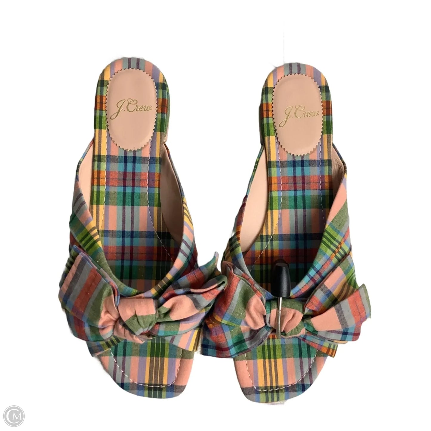 Sandals Flats By J. Crew In Plaid Pattern, Size: 7.5