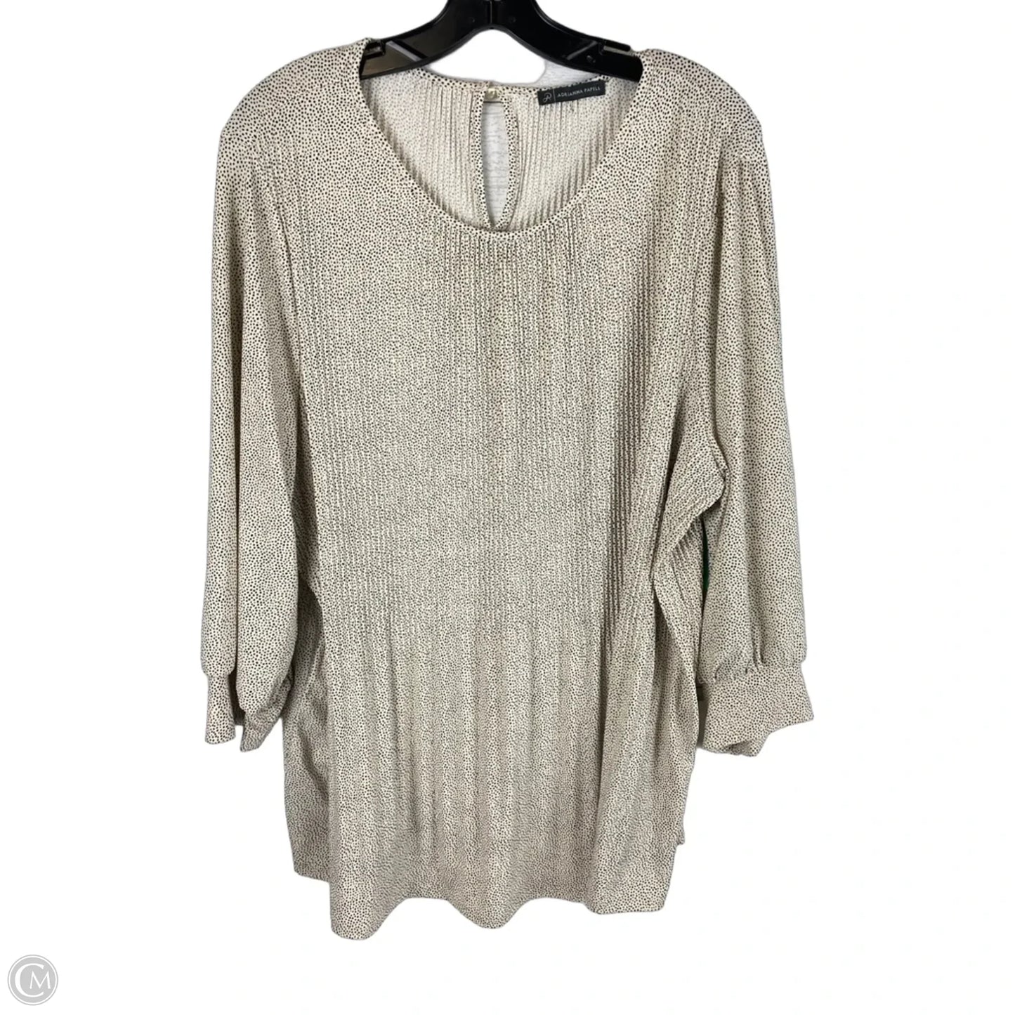 Top Long Sleeve By Adrianna Papell In Cream, Size: 2x