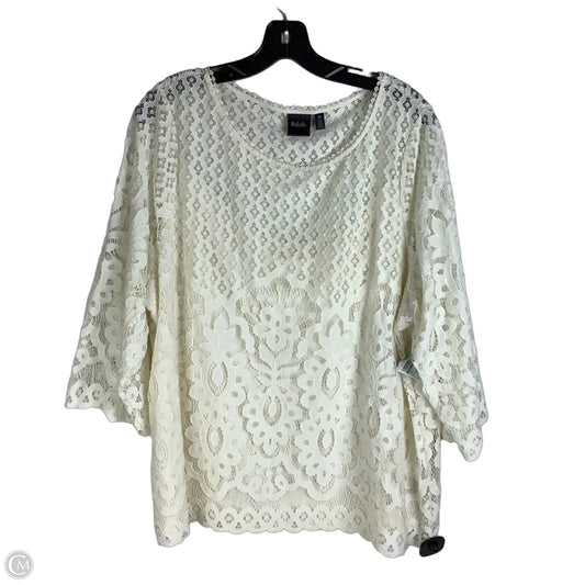 Top Long Sleeve By Rafaella In Cream, Size: 2x