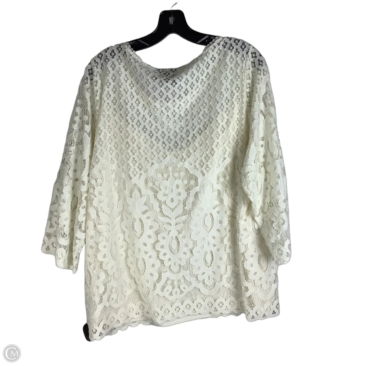 Top Long Sleeve By Rafaella In Cream, Size: 2x