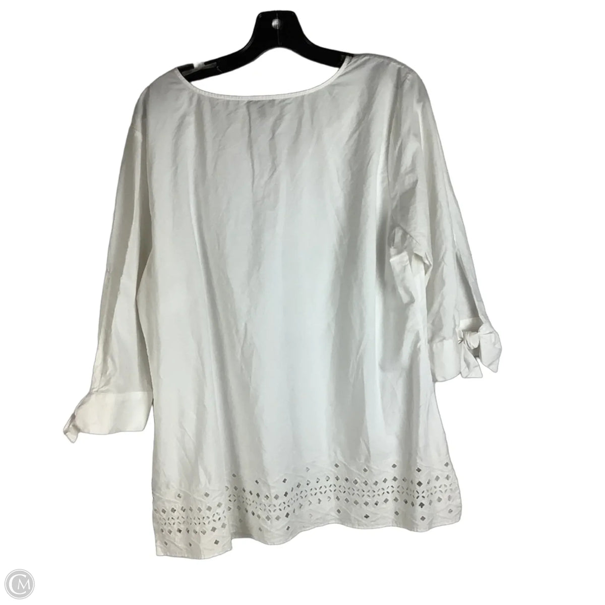 Top Long Sleeve By Talbots In White, Size: 1x
