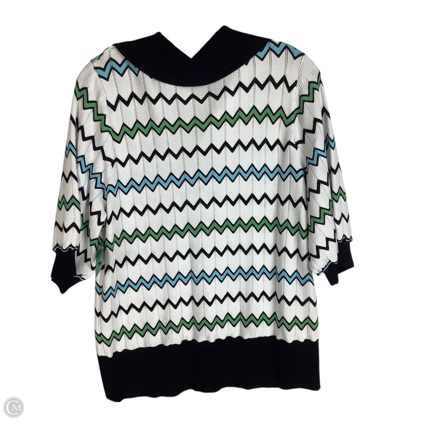 Top Short Sleeve By Talbots In Striped Pattern, Size: L