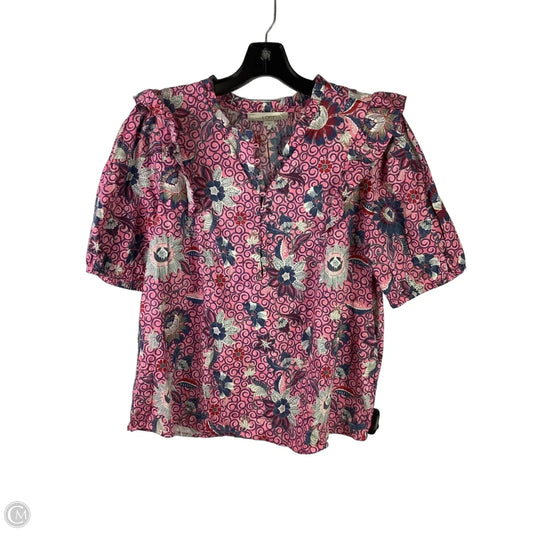 Top Short Sleeve By Loft In Pink, Size: M