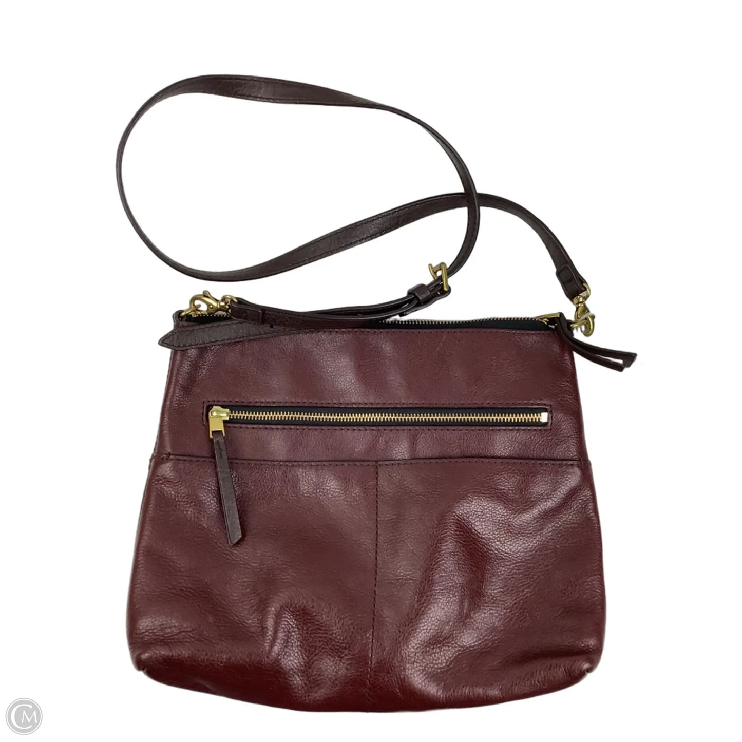 Crossbody Leather By Fossil, Size: Medium