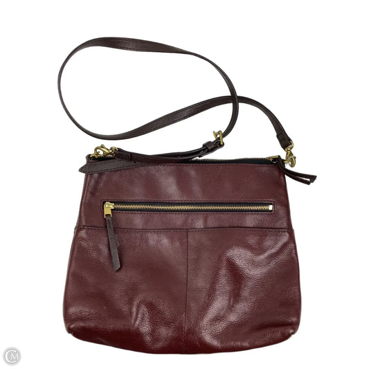 Crossbody Leather By Fossil, Size: Medium