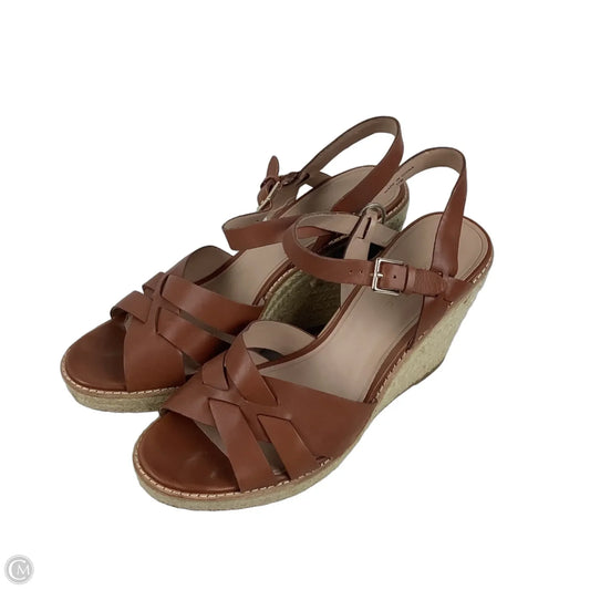 Sandals Heels Wedge By Banana Republic In Brown, Size: 11