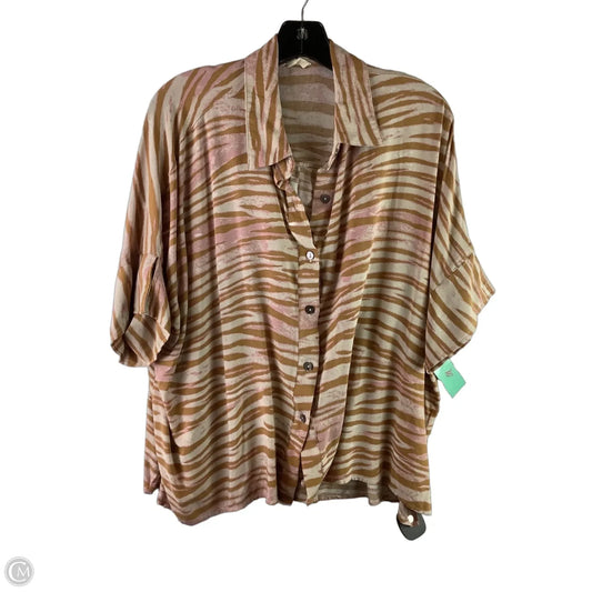 Top Short Sleeve By Entro In Tan, Size: M