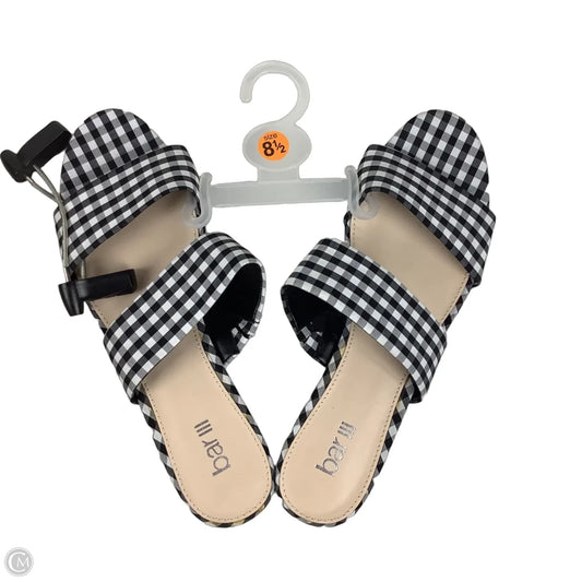 Sandals Flats By Bar Iii In Plaid Pattern, Size: 8.5