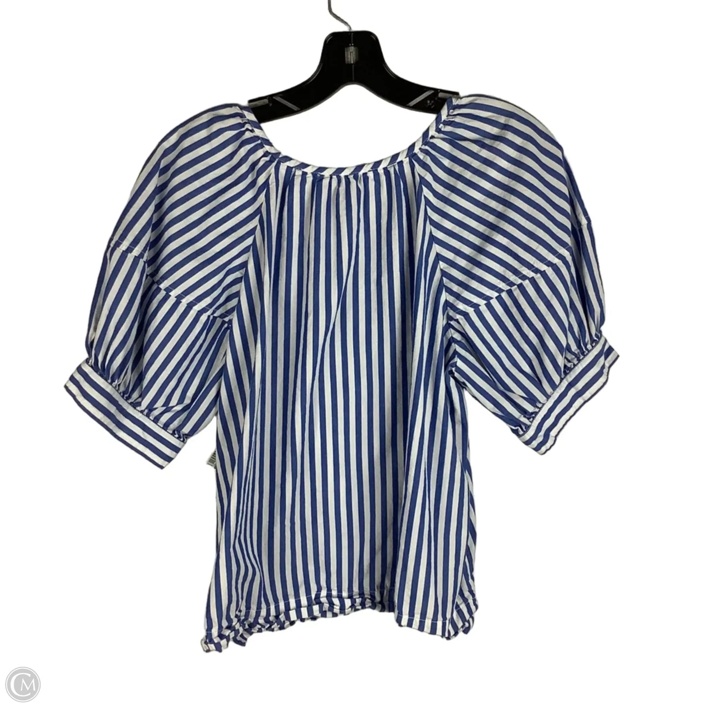Top Short Sleeve By Free Assembly In Blue, Size: M