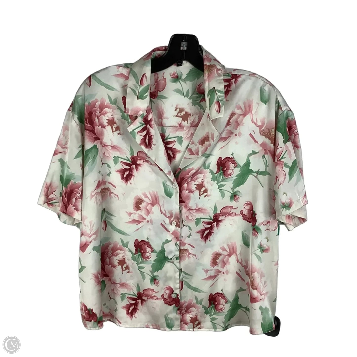 Top Short Sleeve By Express In Floral Print, Size: S