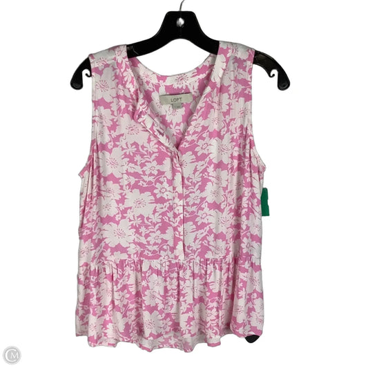 Top Sleeveless By Loft In Pink, Size: S