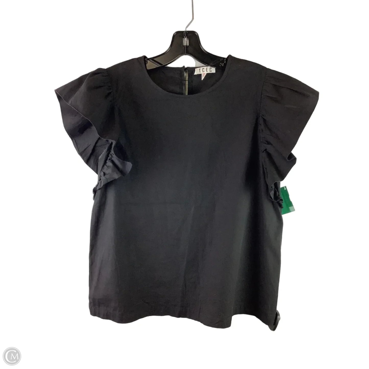 Top Short Sleeve By Tcec In Black, Size: L