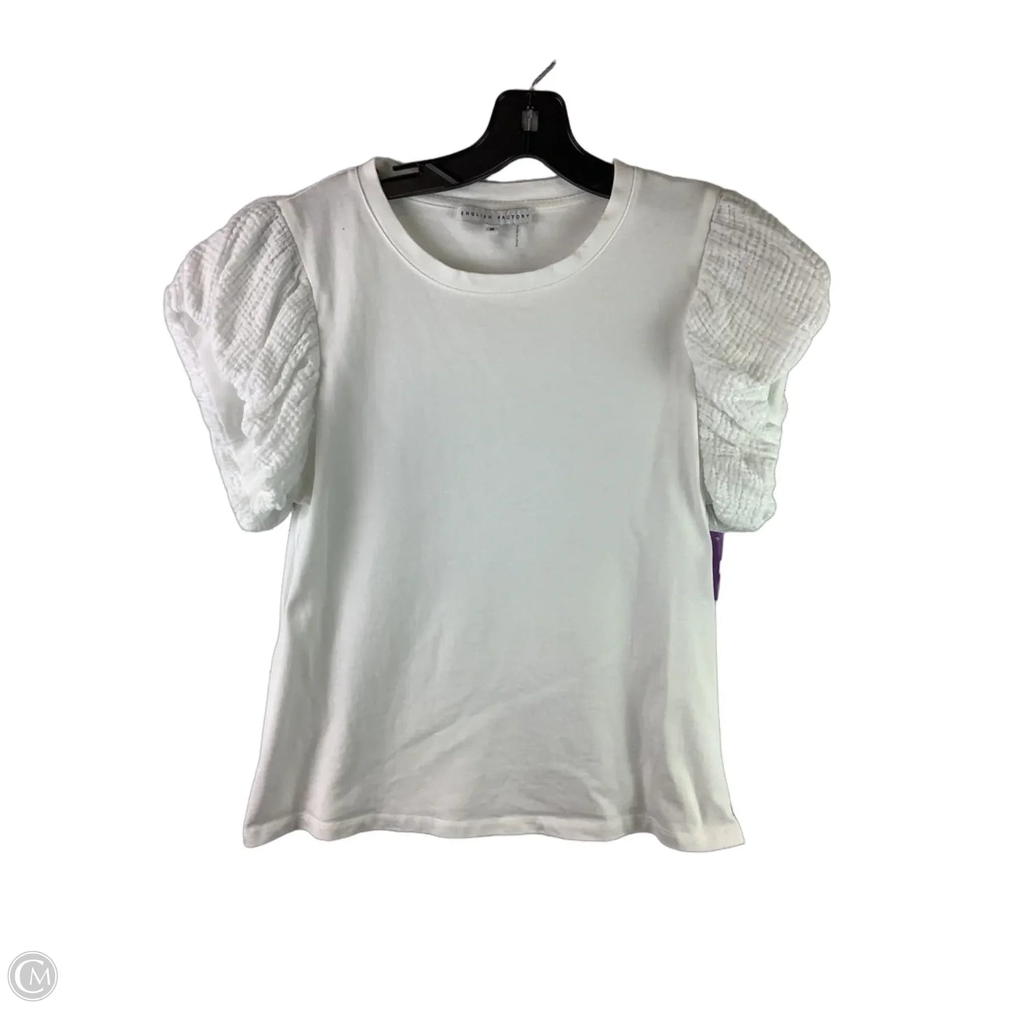 Top Short Sleeve By English Factory In White, Size: M
