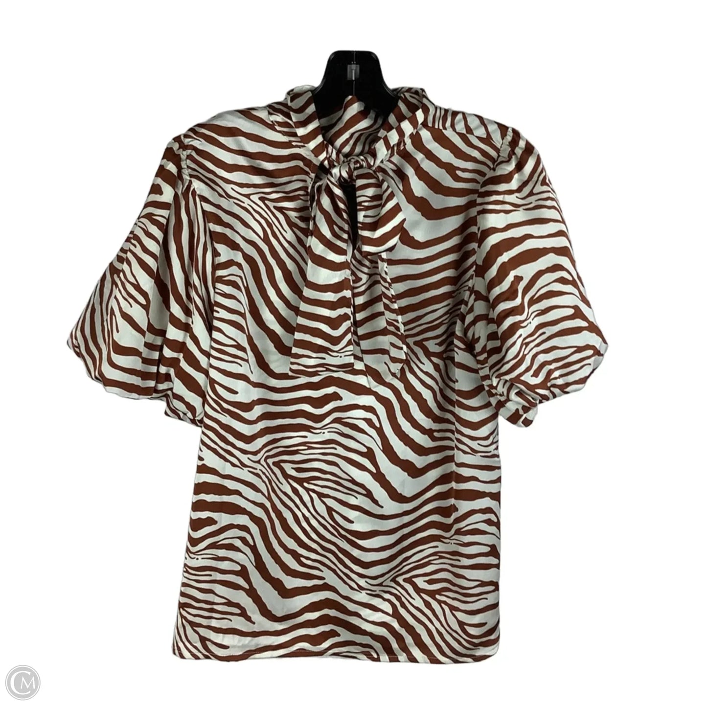 Top Short Sleeve By Entro In Brown, Size: M